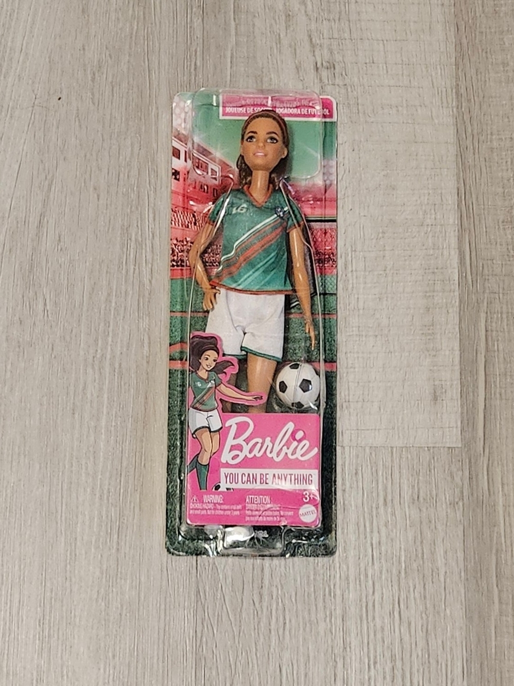 Barbie You Can Be Anything Soccer Player Doll – Brunette with Ball – New in Box